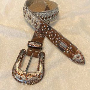 B.B. Simon  BELT with crystals & studs